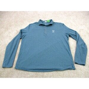 Johnnie O Polo Shirt Mens Large L Blue Preppy Long Sleeve Cotton Stretch Golf